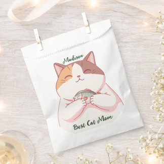 Bolsa De Papel Mamá gato de pez mejor lindo script personalizado