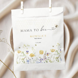 Bolsa De Papel Mama to Bee Wildflower Rustic Garden Baby Shower