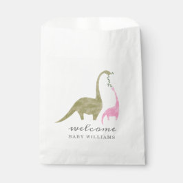 Bolsa De Papel Mama y Baby Dinosaur Pink Baby Shower
