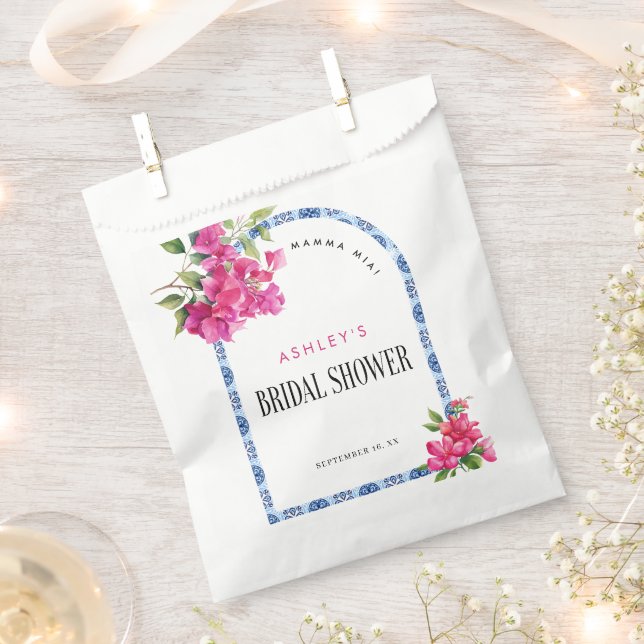 Bolsa De Papel Mamma Mia Floral Blue Tile Briower (Cortado)