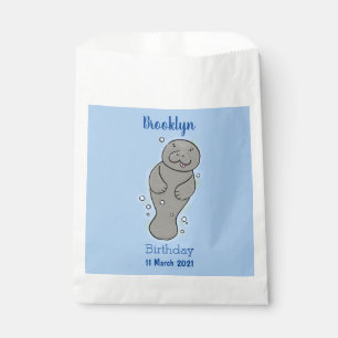 Bolsa De Papel Manatí de bebé con ilustracion de burbujas