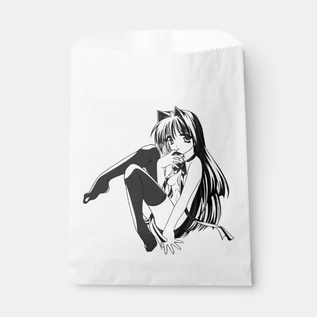 Bolsa De Papel Manga, Neko Catgirl Furry Kawaii Loli (Anverso)