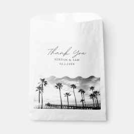 Bolsa De Papel Manhattan Beach Wedding Foto de color blanco y neg