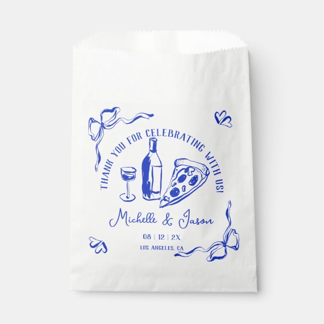 Bolsa De Papel Mano caprichoso dibujó pizza francesa brow gracias (Anverso)