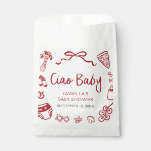 Bolsa De Papel Mano roja italiana dibuja pizza Ciao Baby Baby Sho