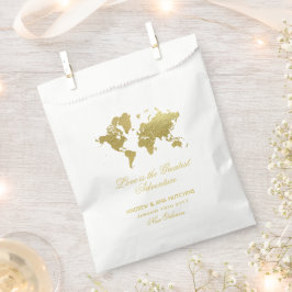 Bolsa De Papel Mapa de Oro de la Boda del Amor es la Mayor Aventu