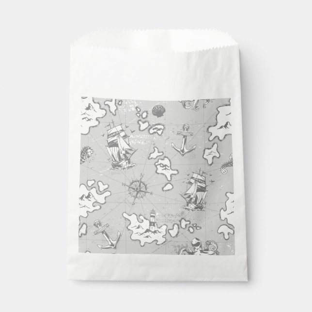 Bolsa De Papel mapa de piratas de monotona náutica (Anverso)