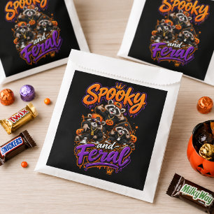 Bolsa De Papel Mapaches de Halloween Espeluznantes y Feral