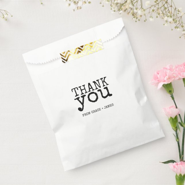 Bolsa De Papel Máquina retro Gracias Boda personalizado (Sellado)