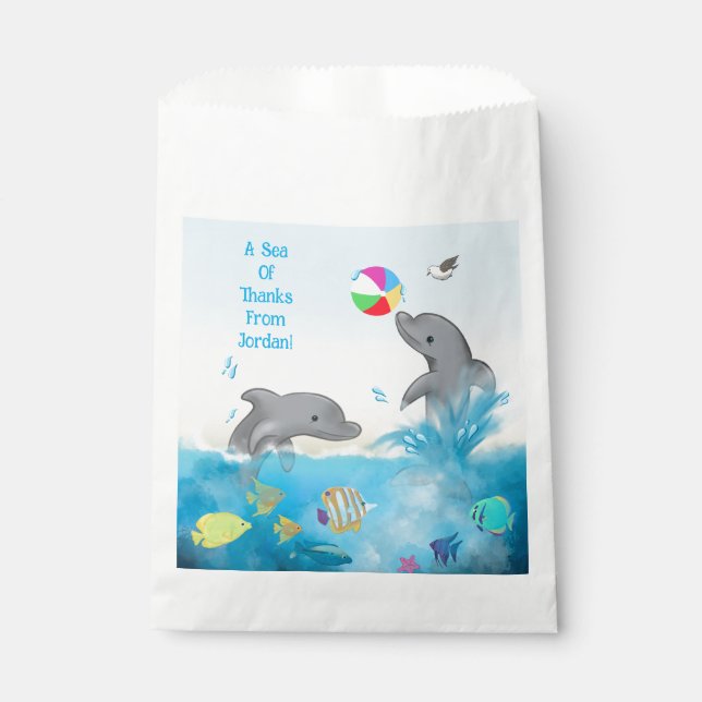 Bolsa De Papel Mar de agradecimiento voleibol delfín bajo el mar (Anverso)
