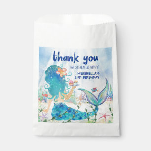Bolsa De Papel Mar de la sirena Tortas de playa Cumpleaños Grac
