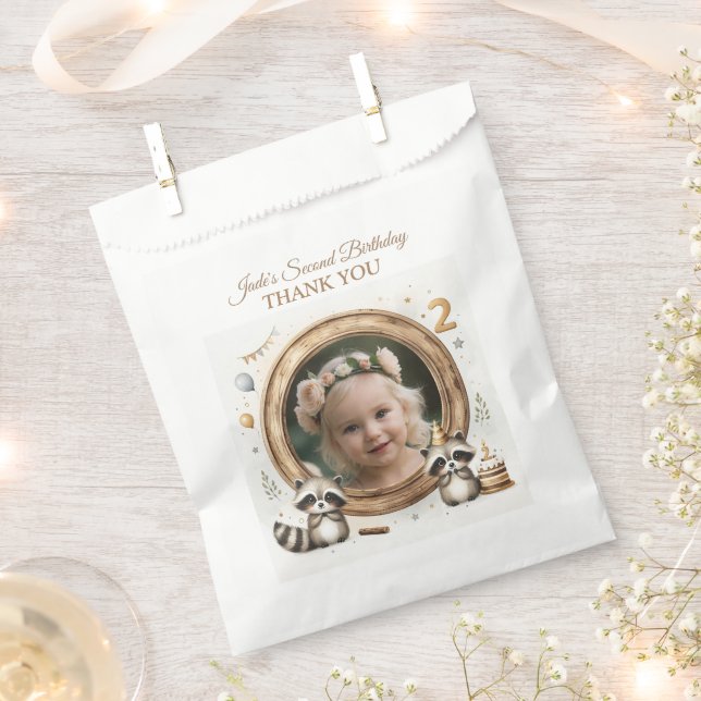 Bolsa De Papel Marco fotográfico de mapache para las fiestas de c (Cortado)