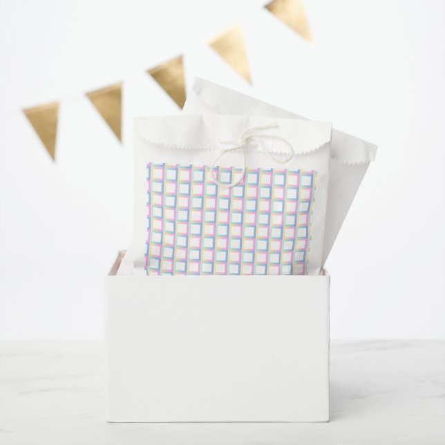 Bolsa De Papel Marcos de patrones de gradiente simétricos blancos (Fiesta)