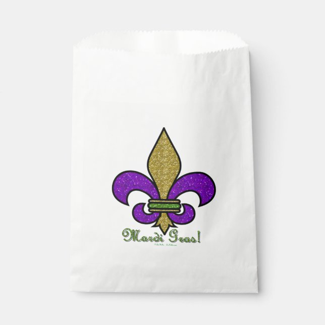 Bolsa De Papel Mardi Gras Fleur De Lis (Anverso)
