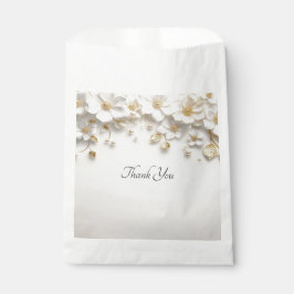 Bolsa De Papel Marfil White Floral Gold Deja Bolsa Favorita
