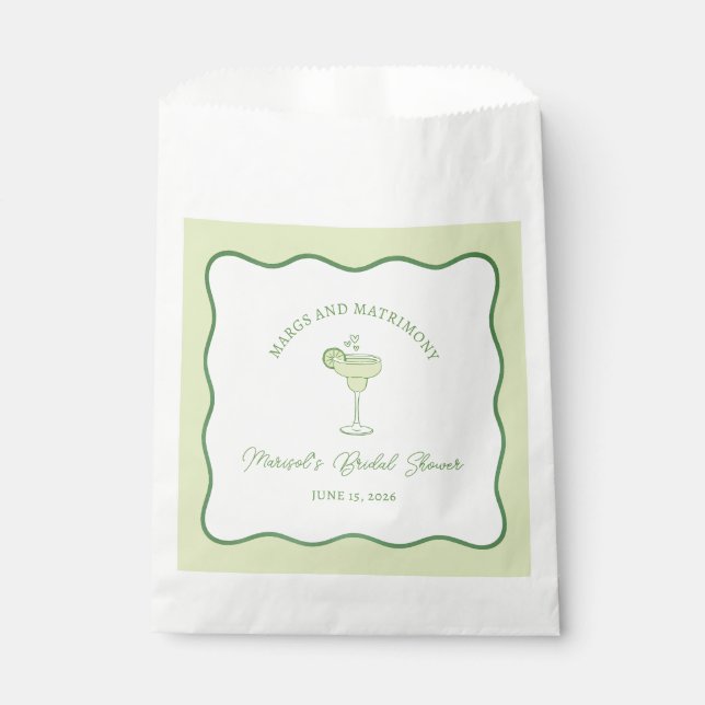 Bolsa De Papel "Margs & Matrimony" Modern Chic Bridal Shower (Anverso)