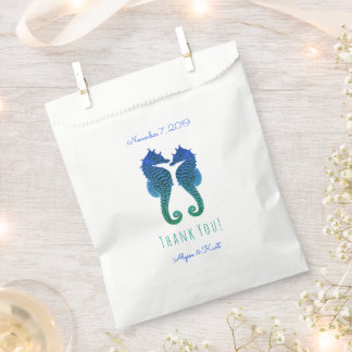 Bolsa De Papel Marinales Blue Green Beach Wedding Favor