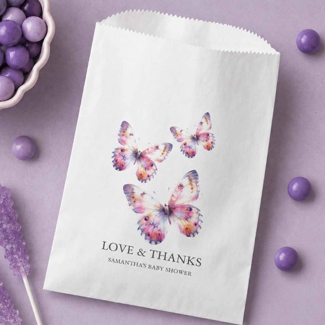 Bolsa De Papel Mariposa (Butterfly baby shower favor bags)