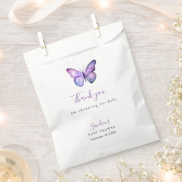 Bolsa De Papel Mariposa Baby Shower Elegant Gracias Script