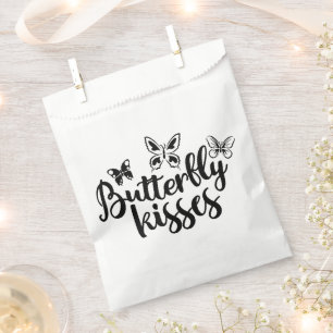 Bolsa De Papel Mariposa besa mariposas Boda blanco negro