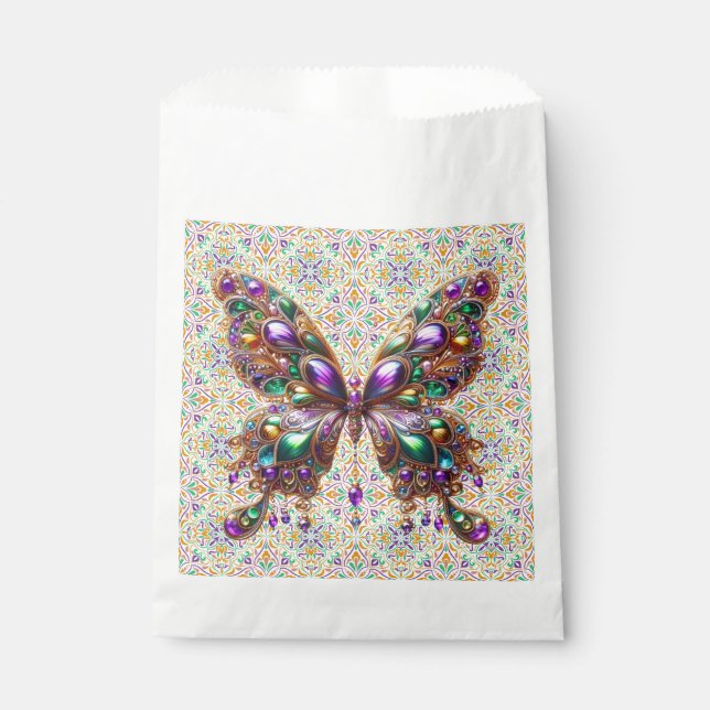 Bolsa De Papel Mariposa de Mardi Gras (Anverso)
