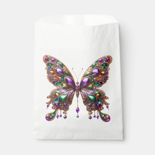 Bolsa De Papel Mariposa de Mardi Gras (Anverso)