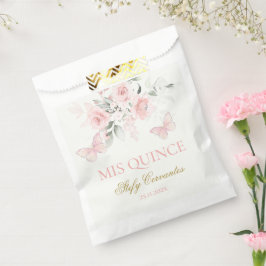 Bolsa De Papel Mariposa rosa Quinceañera
