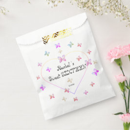 Bolsa De Papel mariposas dulces de corazón rosado dulce dulce 16