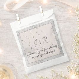 Bolsa De Papel Mármol gris y melocotón monogramado