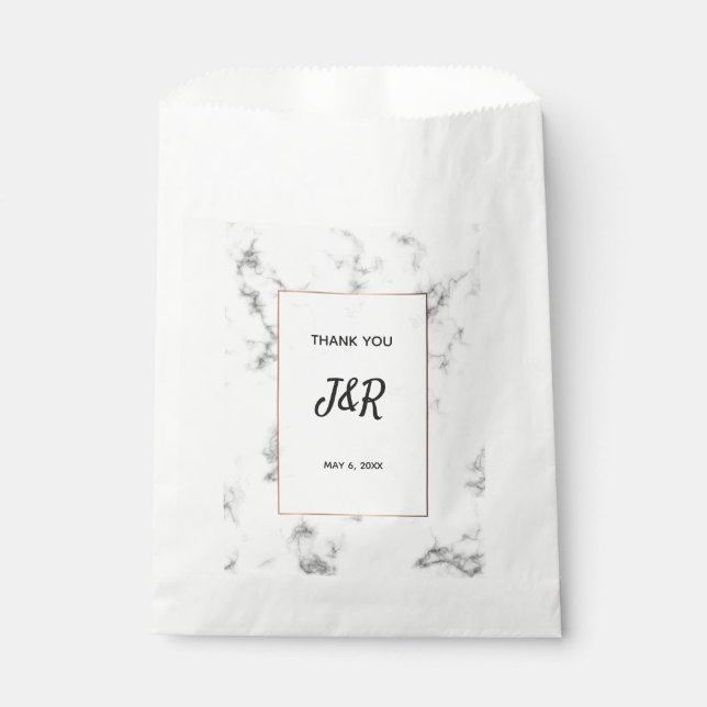 Bolsa De Papel Mármol y elegante boda dorada (Anverso)