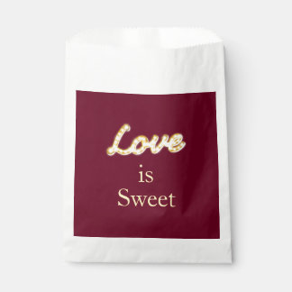 Bolsa De Papel Marquee Lights Favor Bag - marsala