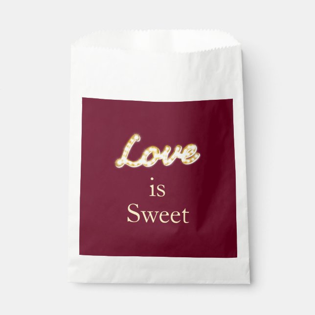 Bolsa De Papel Marquee Lights Favor Bag - marsala (Anverso)