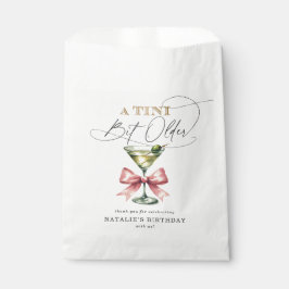 Bolsa De Papel Martini Pink Bow Birday (Cumpleaños de un Bow Rosa