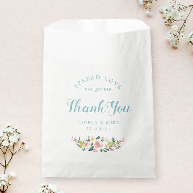 Bolsa De Papel Máscara Facial para Boda Rústica con Flores Rosada (Subido por el creador)