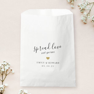 Bolsa De Papel Máscara Facial para Boda y Ducha Nupcial con Coraz