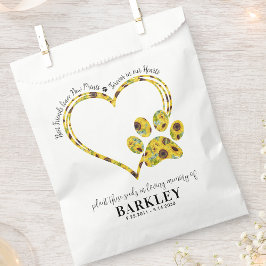 Bolsa De Papel Mascota Memorial Seed Packet Paw Print Heart Sunfl
