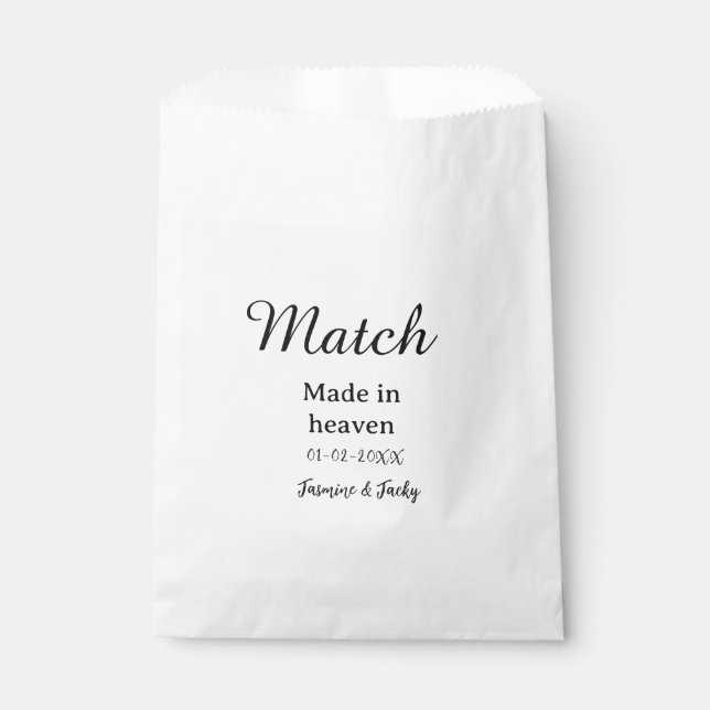 Bolsa De Papel Match made in heaven add name date simple calligra (Anverso)