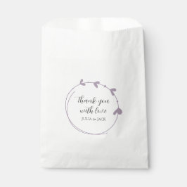 Bolsa De Papel Mauve Boda de Wreath Sencilla del Corazón
