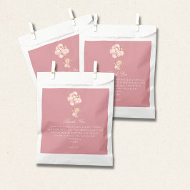 Bolsa De Papel Mauve Pink Balloons, Cute Teddy Bear