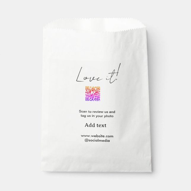 Bolsa De Papel Me encanta escanear código QR revisar compartir fo (Anverso)