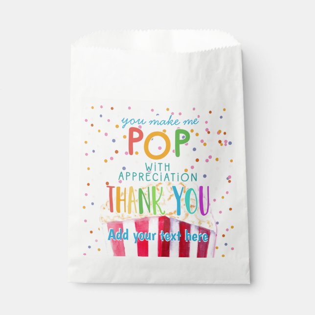 Bolsa De Papel me haces pop gracias voluntarios de popcorn (Anverso)