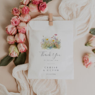Bolsa De Papel Meadow Colorful Wildflower Gracias Boda