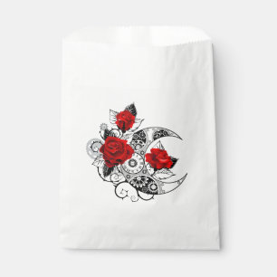 Bolsa De Papel Media luna mecánica con rosas rojas