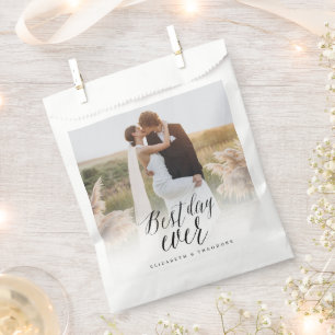Bolsa De Papel Mejor Día de la Escritura Caligráfica Foto Boda
