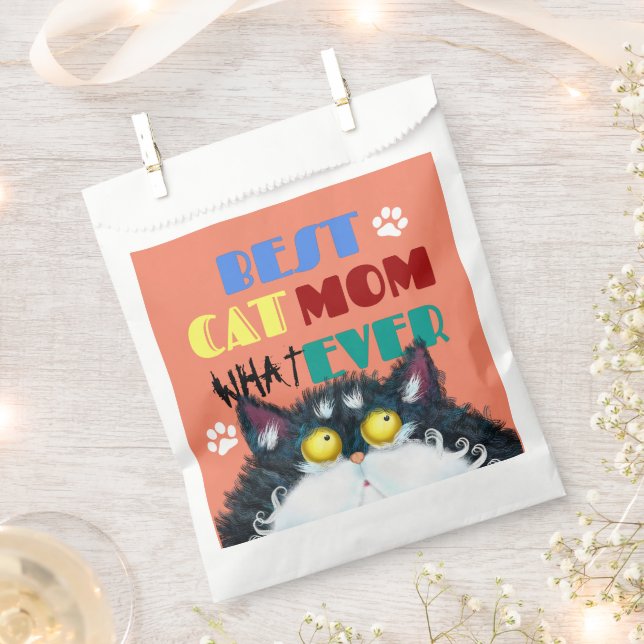 Bolsa De Papel Mejor Gato Mamá Nunca Gato gruñón Gato personaliza (Cortado)