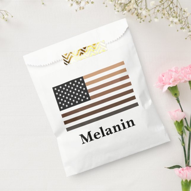 Bolsa De Papel Melanin Bandera de Estados Unidos Historia negra a (Sellado)