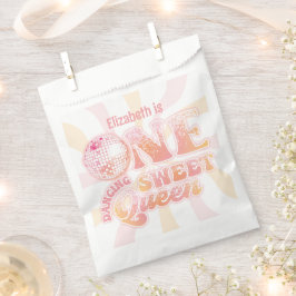 Bolsa De Papel Melocotón Groovy Rosa Disco Reina del Baile Cumple