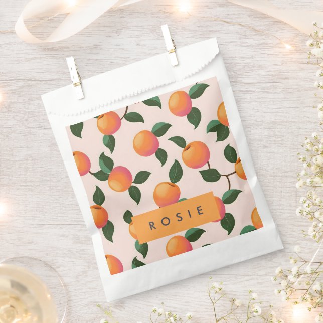 Bolsa De Papel Melocotones personalizados de patrón de durazno (Cortado)