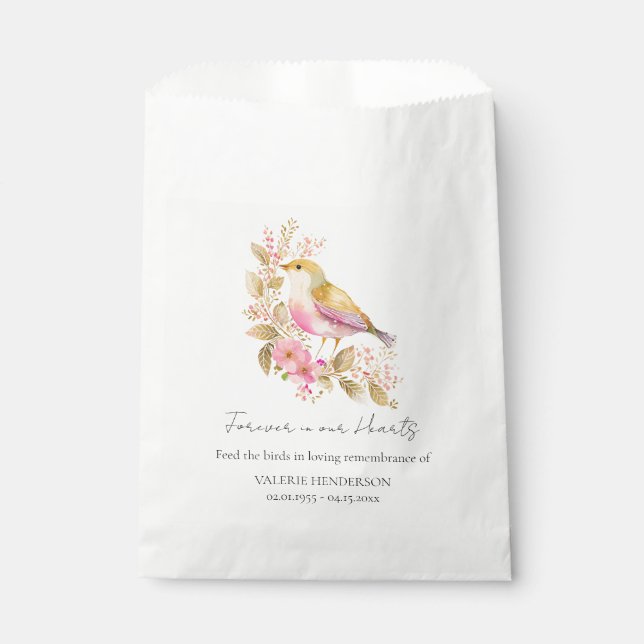 Bolsa De Papel Memorial Bird Seeds Funeral Keepsake (Anverso)