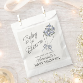 Bolsa De Papel Mercado de flores azules Baby Shower floral fresco